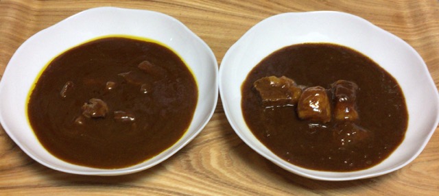 赤城牛ビーフカレーと金のビーフカレー画像